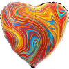 Шар Сердце 18" Мрамор Colorful