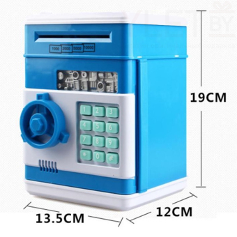 Копилка сейф Голубая большая