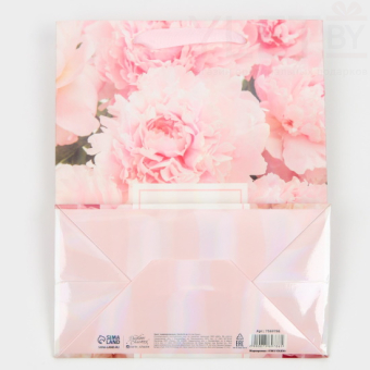 Пакет ламинированный Счастья и успехов, радужная голография, 18 х 23 х 10 см