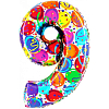Шар (40"/102 см) Цифра, 9, Воздушные шары
