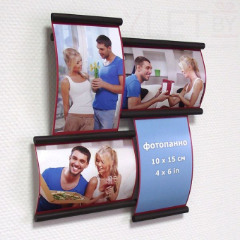 Фоторамка настенная на 4 фото 10*15 коричневая
