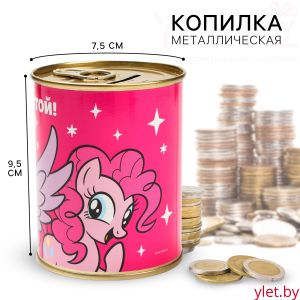 Копилка металлическая, 9.5 см × 7.5 см × 7.5 см «Следуй за мечтой!» , My Little Pony