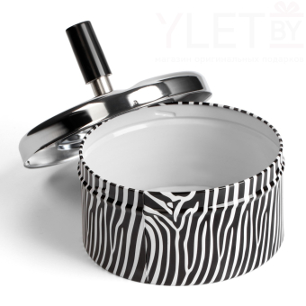 Пепельница для дома бездымная "Зебра", для сигарет и стиков, 11 х 11 см