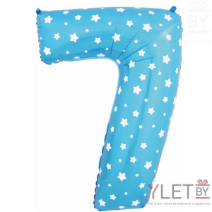 Шар (40''/102 см)  Цифра звездочки, 7, Синий
