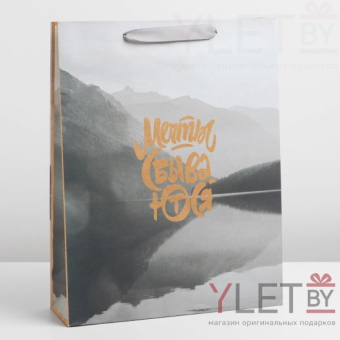 Пакет крафтовый вертикальный Мечты сбываются 31 × 40 × 11.5 см