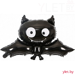 Шар (34''/86 см) Фигура, Летучая мышь, Черный