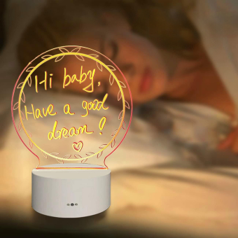 Светильник 3D с маркером и пультом Белый