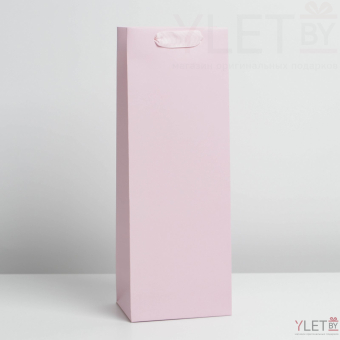 Пакет под бутылку Розовый, 13 x 35 x 10 см