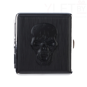Портсигар на 20 сигарет "Череп" 9.5 х 9.5 см