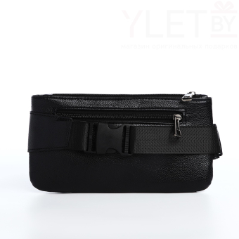 Сумка поясная "Шик" на молнии, 26*1*14 см, 2 наружных кармана, черный