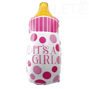 Шар (29''/74 см) Фигура, Бутылочка для малышки, Розовый