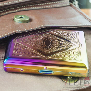 Портсигар металлический квадратный Хамелеон