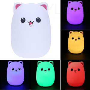 Силиконовый LED ночник Котик