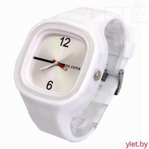 Часы наручные на силиконовом ремешке Белые