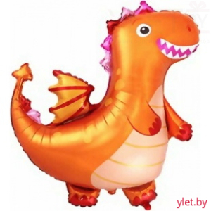 Шар (36''/91 см) Фигура, Дракон, Оранжевый