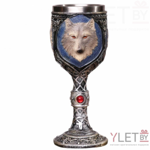 Бокал на ножке  металлический Волк
