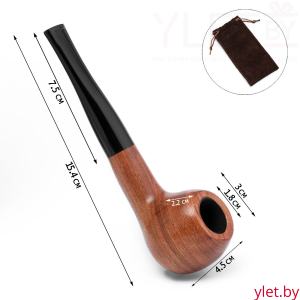 Трубка для курения деревянная "Командор Премиум", красное дерево